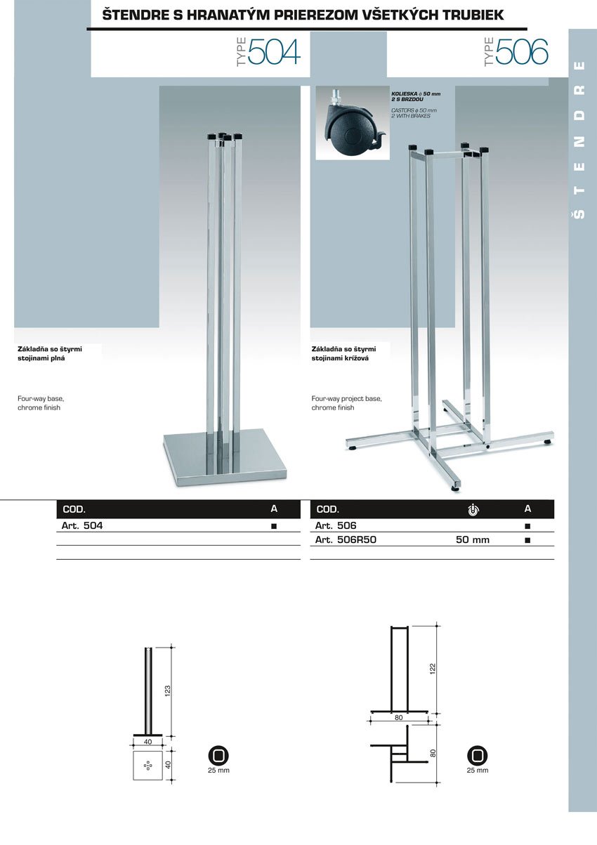 Square tube stands