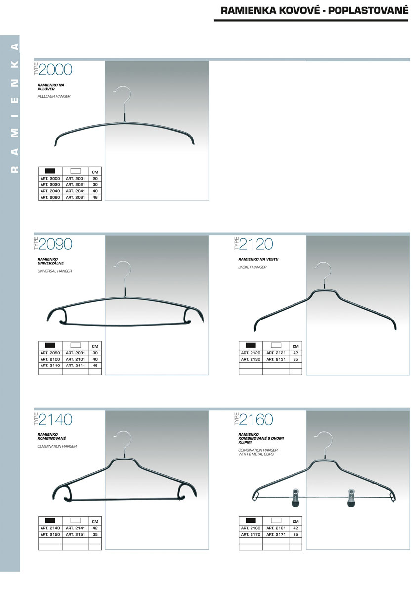 Metal plastified clothes hangers