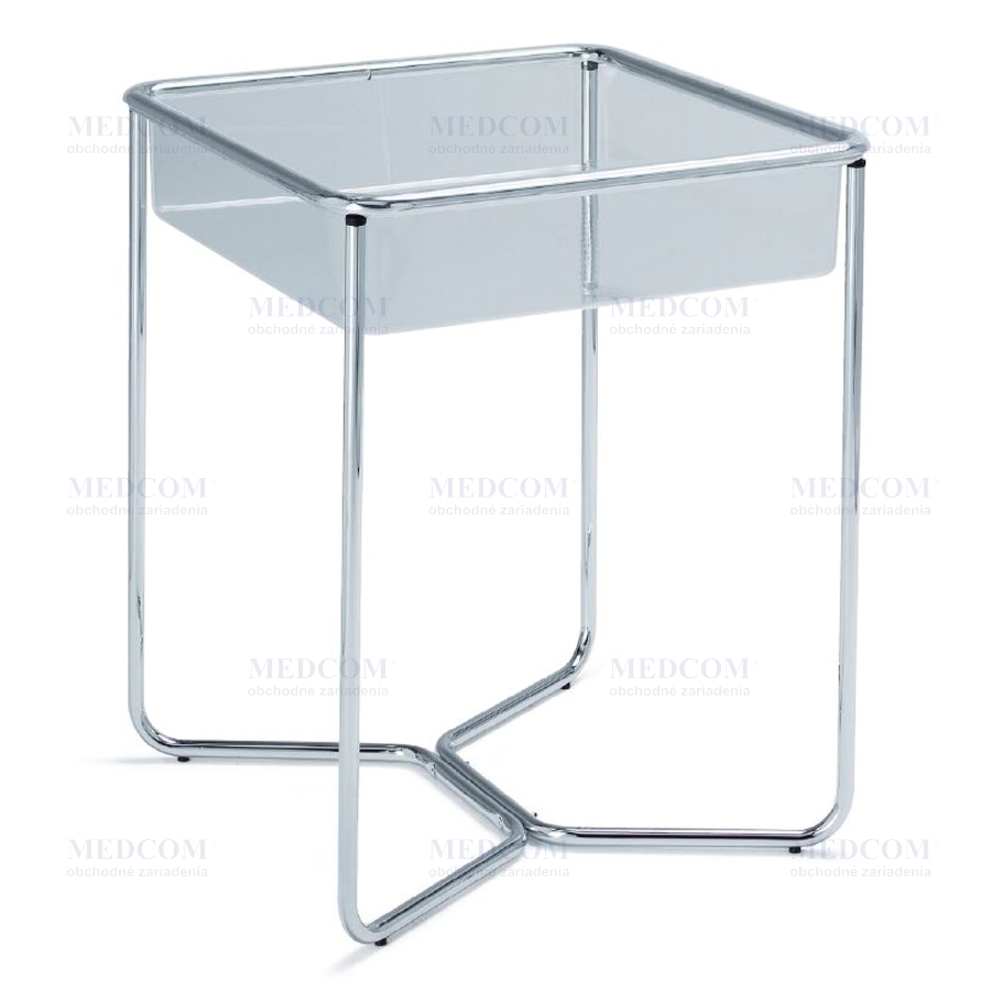 Promotional stands - Storage tray for small articles, plexiglass/chromium plated 