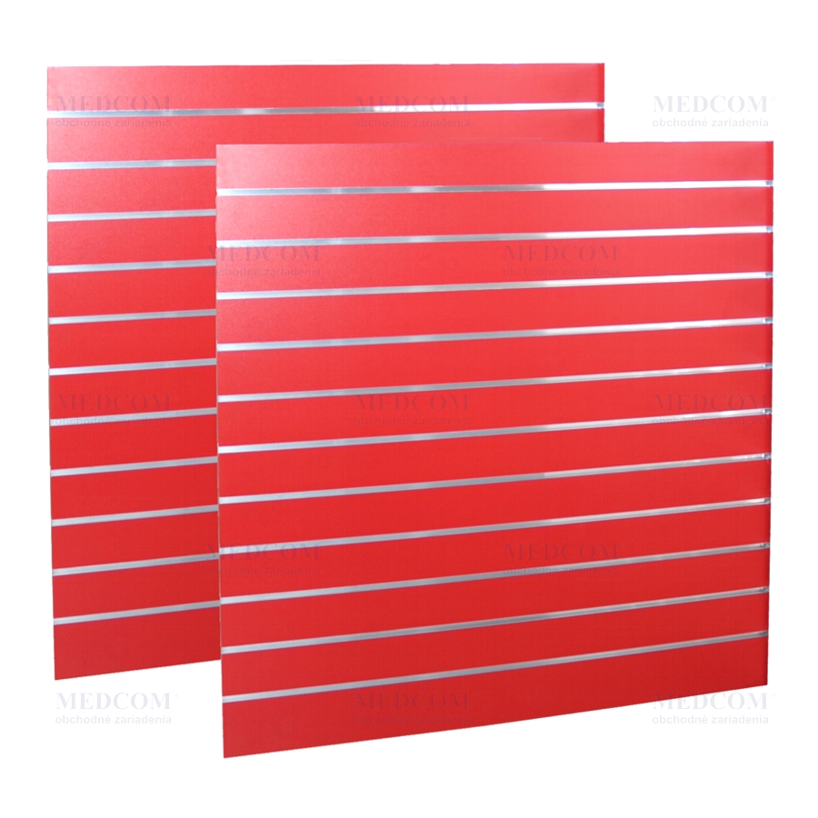 Drážkové panely ekonomické upravený s inzertami   - Drážkový panel ekonomický, upravený s inzertami, červený Š120xV240cm