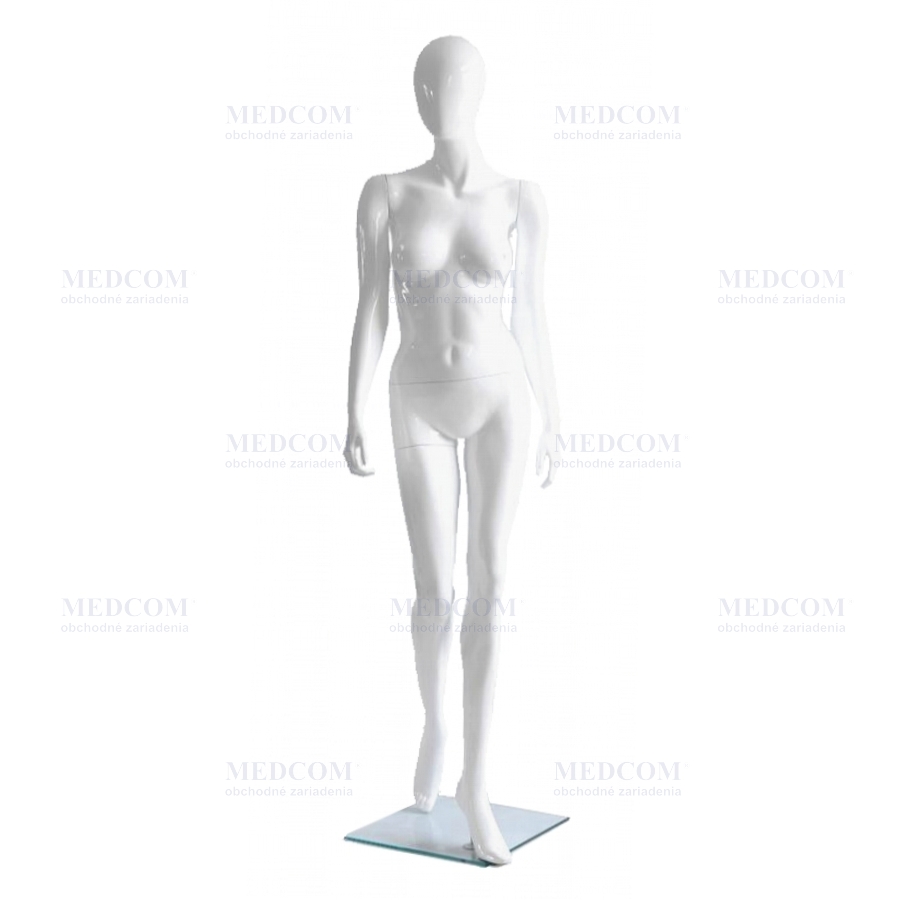 Figurína avantgardná dámska, ekonomická, biela lesklá