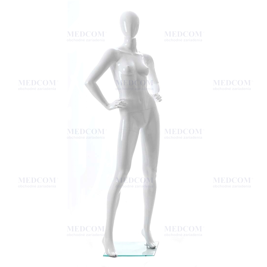 Figuríny ekonomické laminátové avantgardné - Figurína avantgardná dámska, ekonomická, biela lesklá