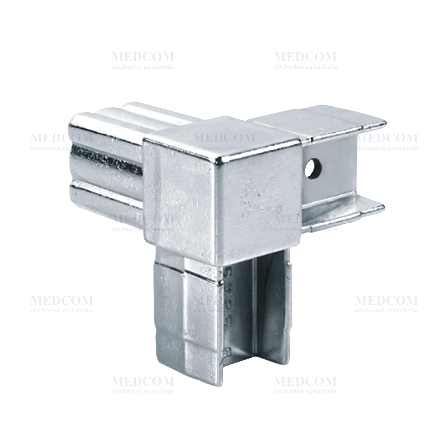 3-way economical joint for square tube 25x25 mm, chromium plated  