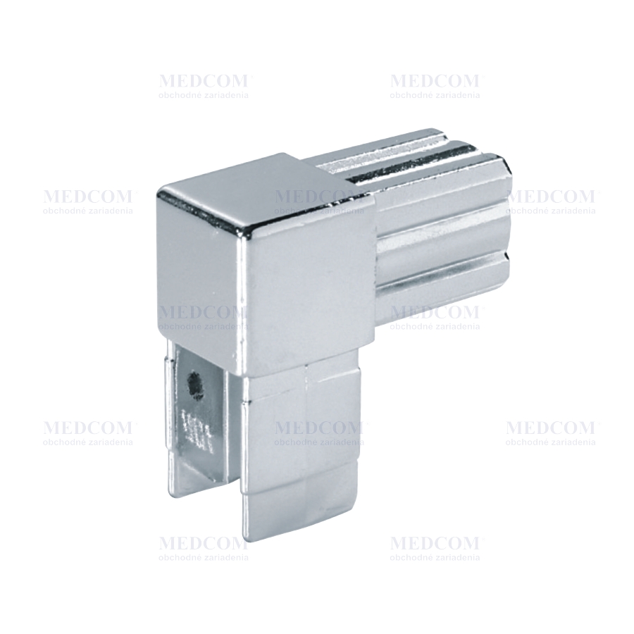 2-way economical joint for square tube 25x25mm, chromium plated