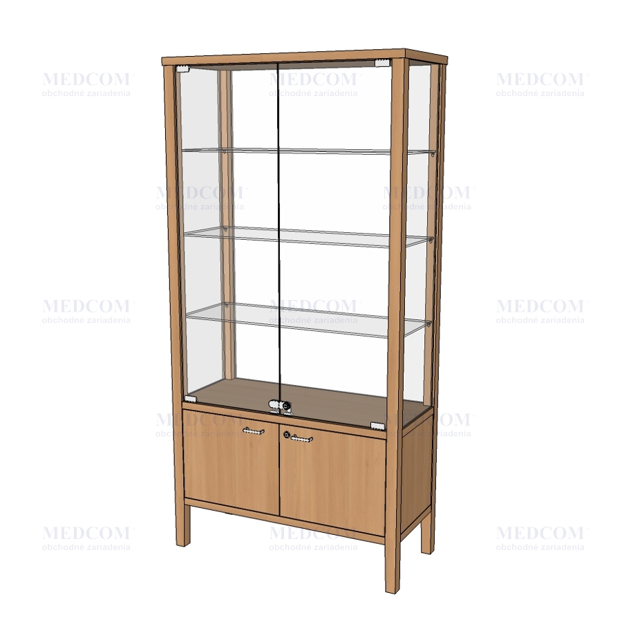 Wooden frame showcases - Wooden frame showcase VMA with case, lacquered beech
