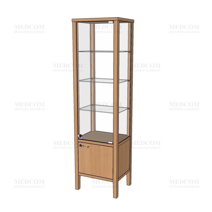 Wooden frame showcases - Wooden frame showcase VMA with case, lacquered beech