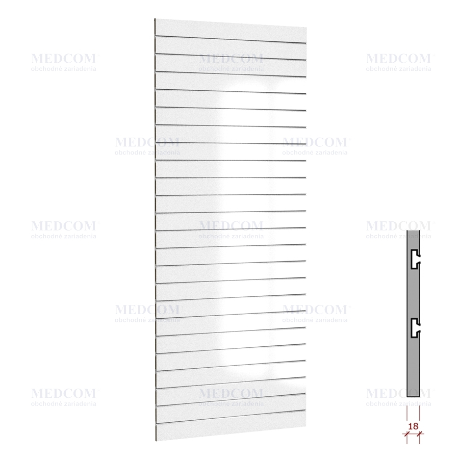Drážkové panely z MDF hr.18mm - Drážkový panel z MDF hr.18mm, biela lesklá PerfectSense