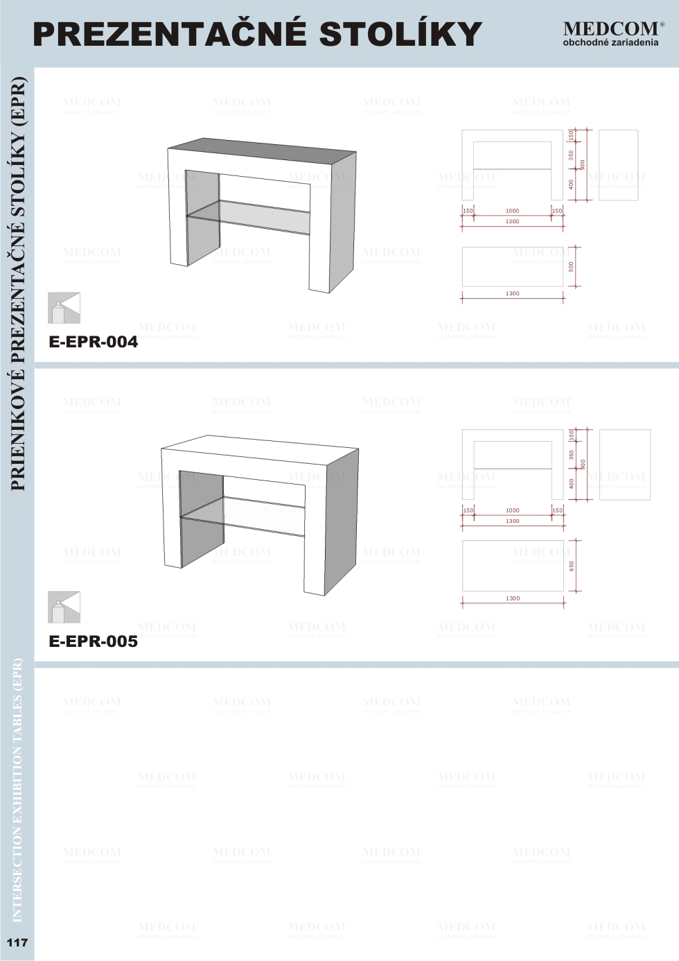 Exkluzívne zostavy a komponenty; Prezentačné stolíky; Prienikové prezentačné stolíky