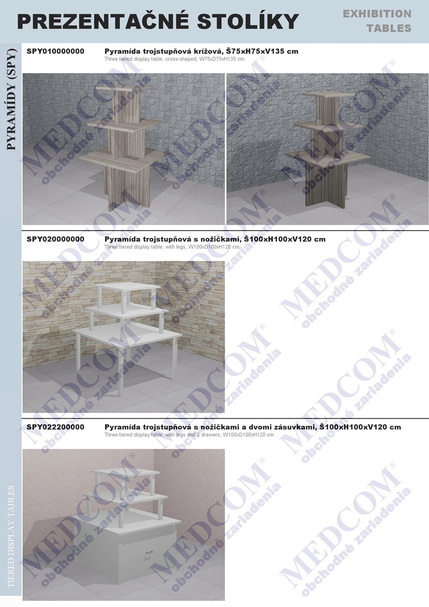 Exhibition tables - Tiered display tables
