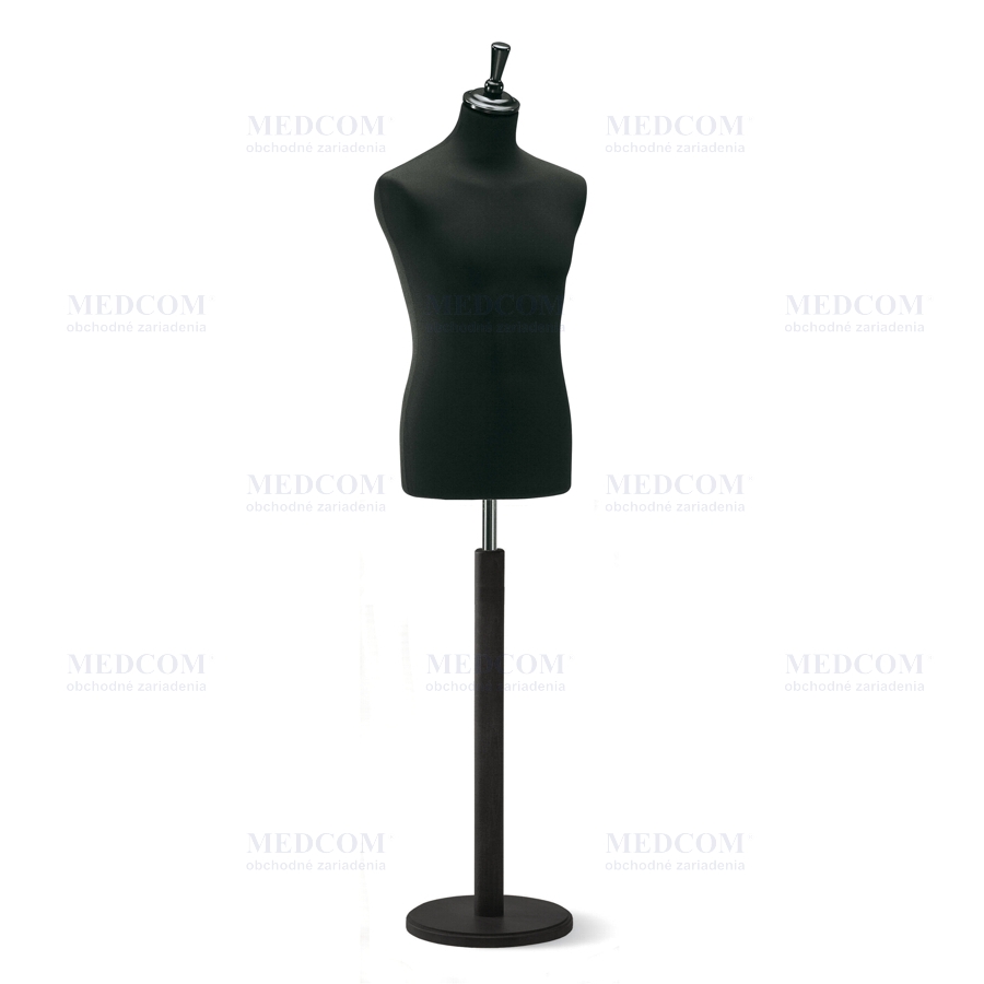 Discount - Torso male fabric bust -  black, plate and head – black