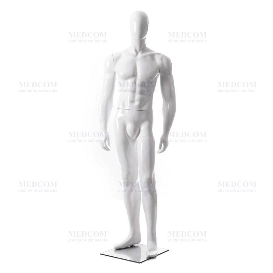 Male mannequin avant-garde, economical, white glossy