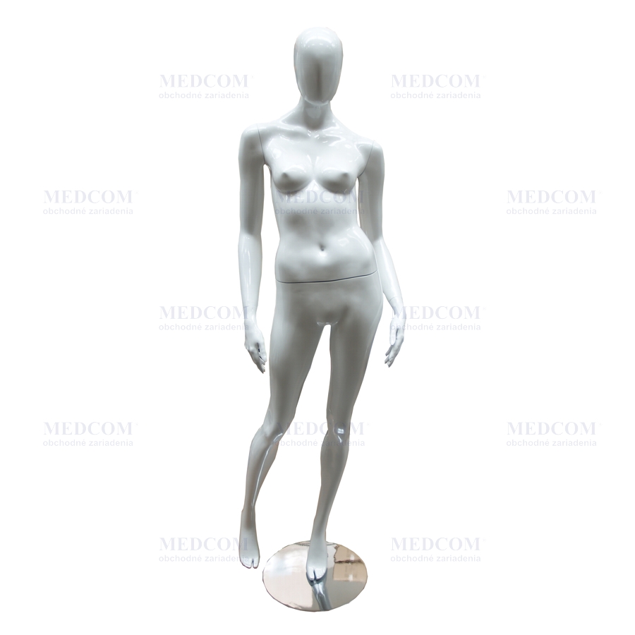 Avantgarde female mannequin, white glossy