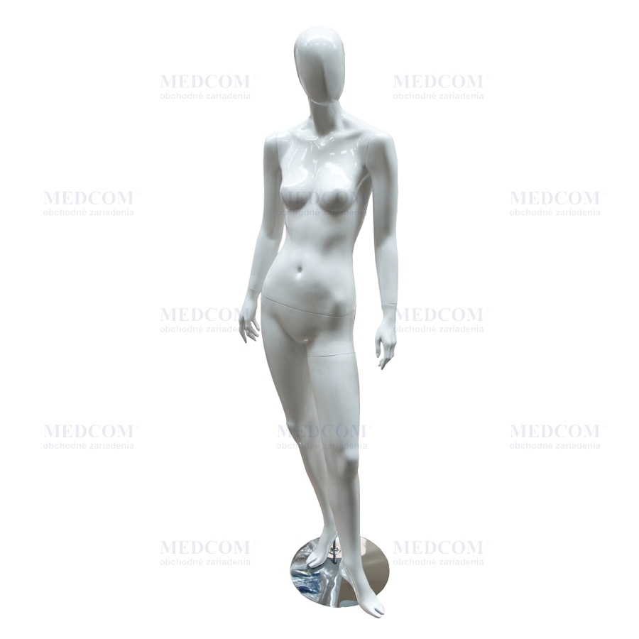 Avantgarde female mannequin,  white glossy